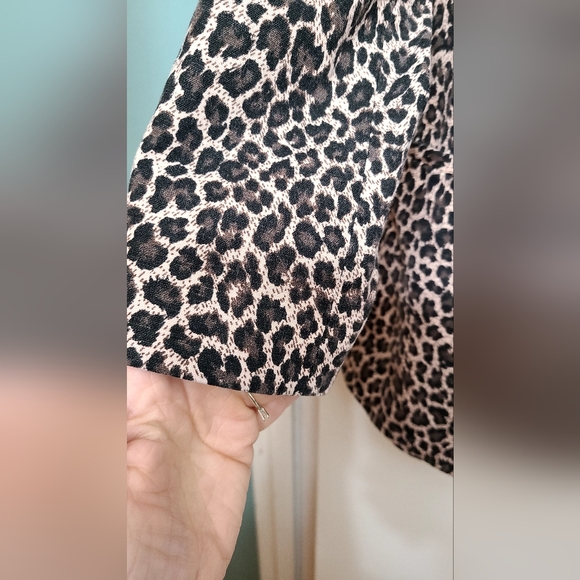 EXPRESS One Button Peak Lapel Blazer Size Small In Leopard Print - Picture 7 of 11